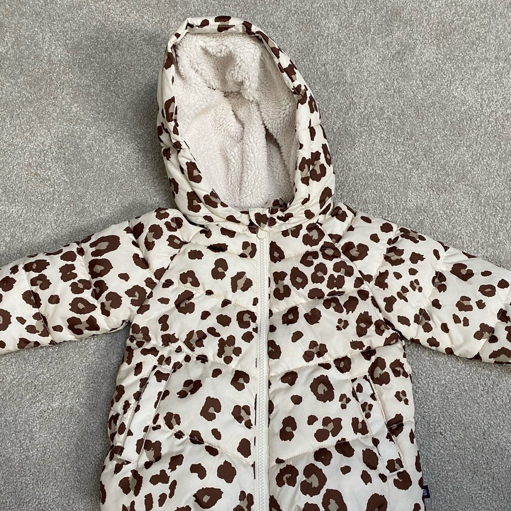 Gap leopard winter jacket 18-24 months